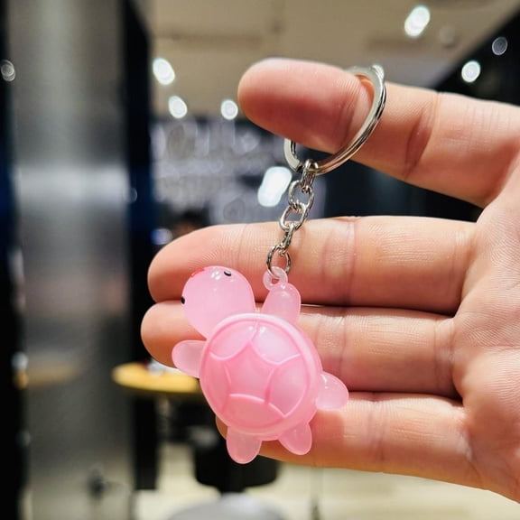 Internet celebrity turtle keychain 3D soft plastic figurine bag pendant car keychain company event small gift