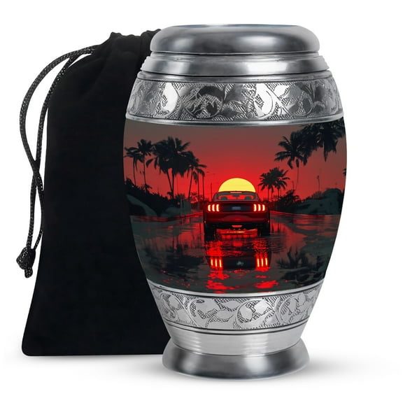 KARYLIZ Race Car Urn For Ashes Adult Male - Urn For Car Lovers - Funeral Urn For Adult Ashes Women - Cremation Urn For Human Ashes - Decorative Urn - Urn For Human Ashes Adult Man With Cars 10Inch