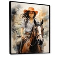 thumbnail image 2 of Designart "Trailblazing Spirit of the Cowgirl" Portrait Floater Framed Canvas Print, 2 of 7