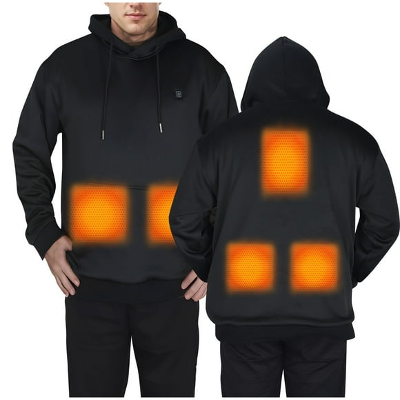 EGNMCR Womens Plaid Shacket Jacket, Long Sleeve Button Down Fleece Hooded Jackets Unisex Heated Hoodie Usb Rechargeable Thermal Sweatshirt Washable Hooded Sweatshirt For Men And Women Women Coat