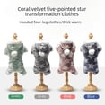 thumbnail image 1 of Ropa de franela para perros de cuatro patas, cálida y resistente al frío, con ositos de peluche, lindas prendas con capucha, ropa transformable para mascotas, 1 of 5