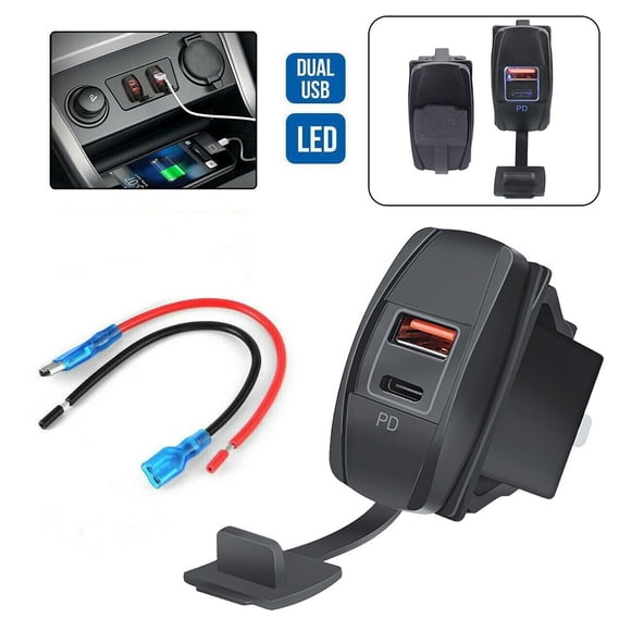 Secure Dual USB Charger Socket with LED Indicator and Fireproof Materials