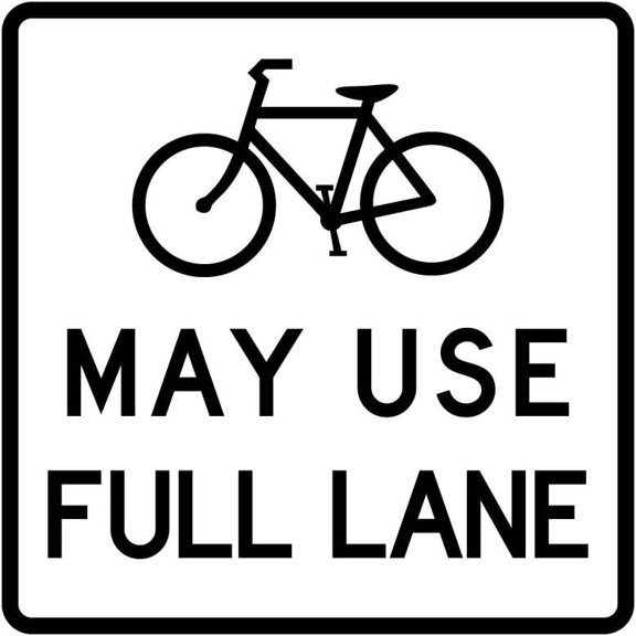 30 x 30 R4-11 - Bicycles May Use Full Lane Sign - Highly Visible 3M High-Intensity Prismatic Reflective Sheeting - Official Warning Signs for Enhanced Safety - 10-Year 3M Warranty