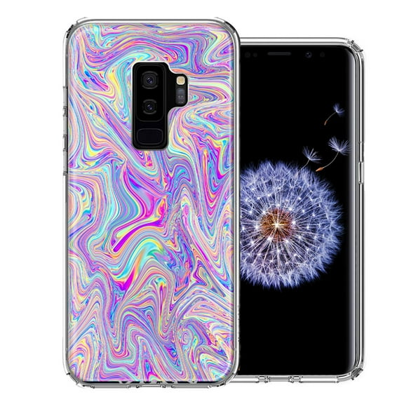 MUNDAZE For Samsung Galaxy S9 Plus Paint Swirl Design Double Layer Phone Case Cover