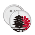 thumbnail image 1 of Japanese Chrysanthemum and Temple Pins Badge Button Emblem Accessory Decoration 5pcs, 1 of 2