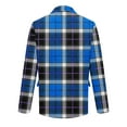 thumbnail image 5 of Kixjoy Mens Blazer Jacket Big and Tall Long Sleeve One Button Blazer Casual Slim Fit Lightweight Coat Plaid Winter Fashion Mens Jacket with Pockets, Blue M, 5 of 5