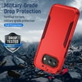 thumbnail image 2 of Feishell Case Fit for Apple Google Pixel 9A,Military Grade Shockproof Protection Hybrid Armor Double Layer Hard PC + Soft TPU Drop Resistant Anti-Fingerprint Phone Cover,Red+Rose, 2 of 7