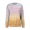 thumbnail image 4 of VJGBEGW Women Gradient Ribbed Long Sleeve Sweatshirt Crew Neck Loose Fit Pullover Tops Casual Drop Shoulder Sweatshirts Light Yellow 3XL, 4 of 4