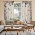thumbnail image 2 of Spring Floral Birds Kitchen Curtain for Berdoom Living Room Cafe 72 Inch Length, Butterflies Daisy Farmhouse Flowers Tiers Curtains Light Filtering Drapes Window Treatment 2 Panels 52"Wx72"L, 2 of 8