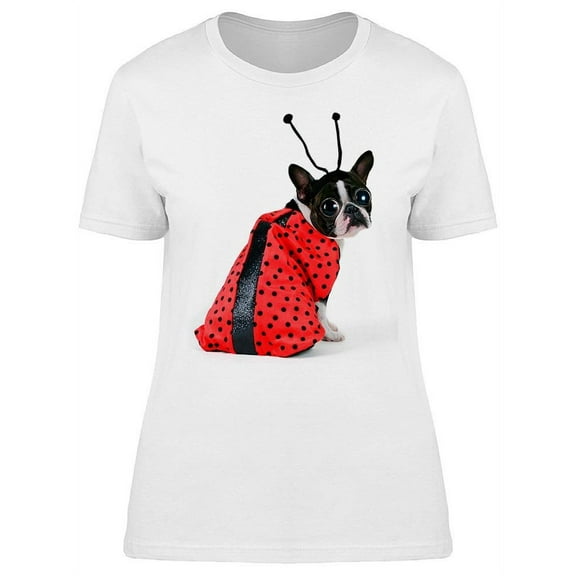 Terrier Puppy In Ladybug Custome T-Shirt Women -Image by Shutterstock, Female Small