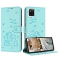 thumbnail image 2 of Flip Case for Samsung Galaxy A12 5G PU Leather Wallet Case with RFID Blocking Card Slot & Cash Pocket Magnetic Clasp Stand Function Cover Cat Patterned with Wrist Strap Phone Case,Green, 2 of 9