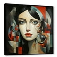 thumbnail image 2 of Designart "Cubism Portrait Inspired by Pablo Picasso III" Fashion Framed Wall Art - Glam Black Woman Abstract Hallway Framed Wall Art Decor, 2 of 6
