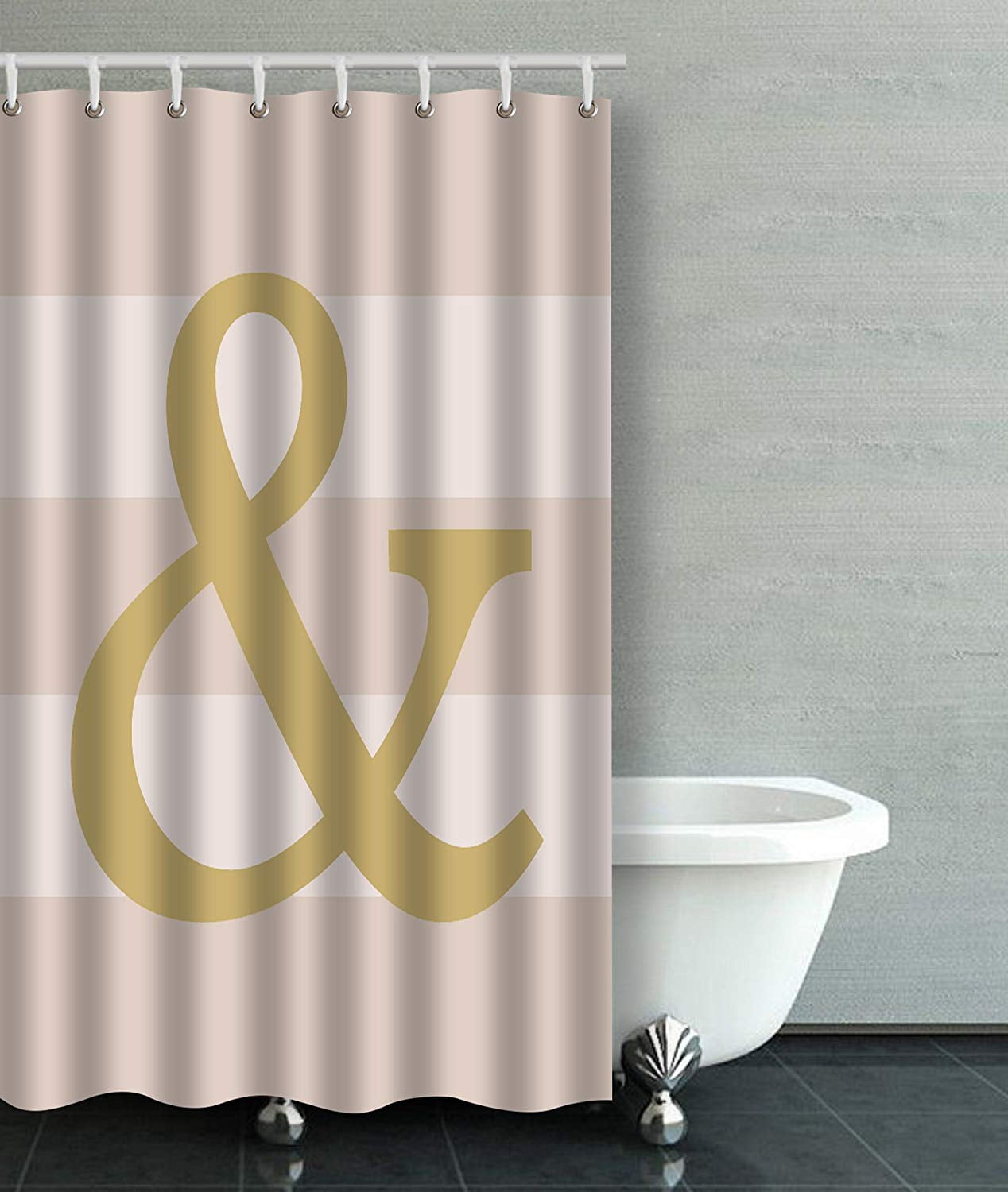 pink and gold shower curtain
