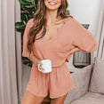 thumbnail image 4 of Edvintorg 2 Piece Set Women Outfit Women Two-Piece Color-Blocking V-Neck Short Sleeve Fashion Casual Suit Workout Sets M, 4 of 7