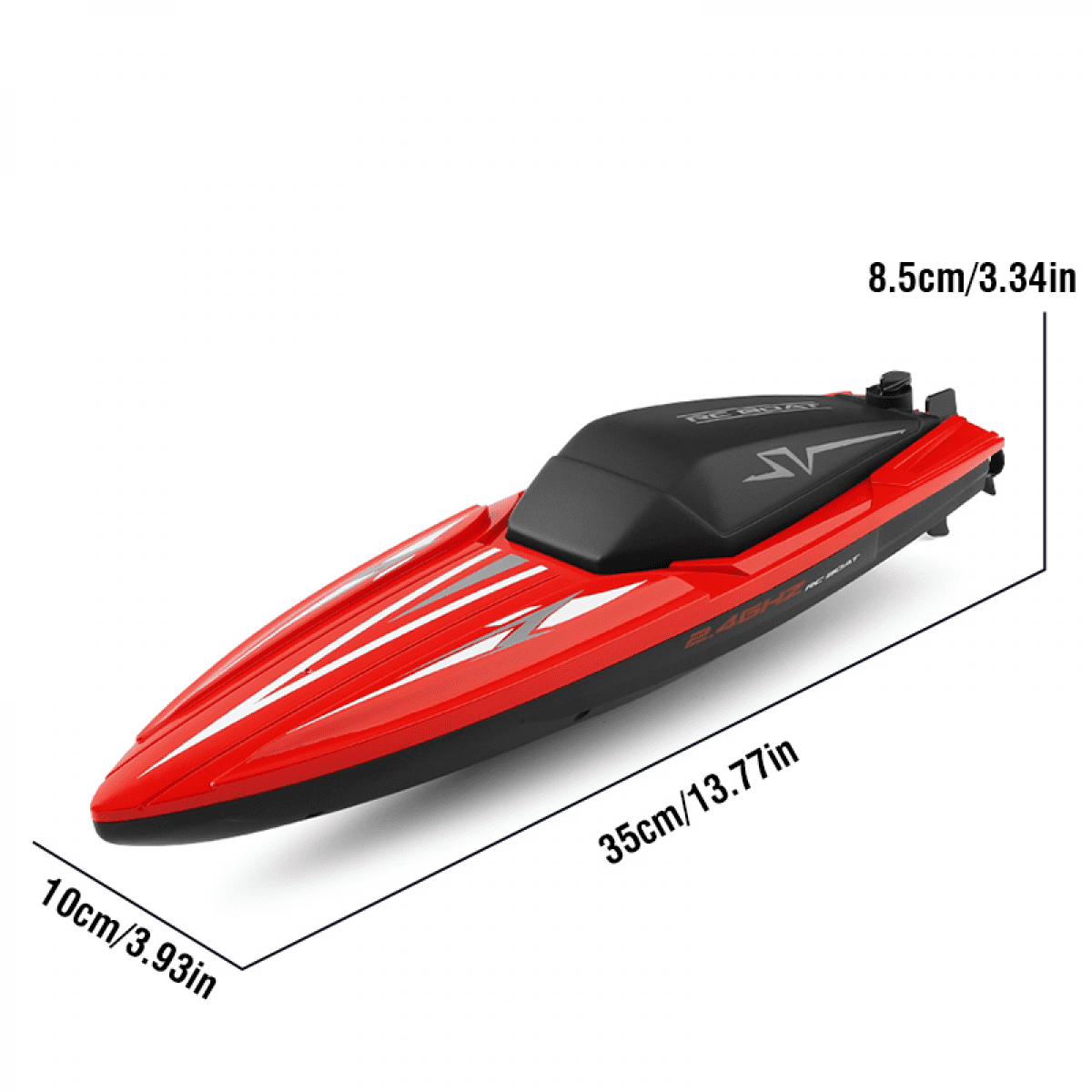 Remote Control Boat for Pools, Racing Fast RC Water Toys with 2 Batteries for Kids Birthday Gifts(Red)