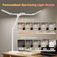 thumbnail image 2 of LED Desk Lamp for Home Office - 24W Architect Table Lamp with Long Swing Arm Corded Electric 1500LM Bright Dimmable Computer Table Light(White), 2 of 9