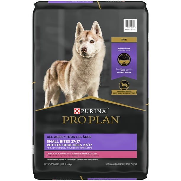 Purina Pro Plan Active 27/17 for Dogs of All Ages Lamb Rice, 18 lb Bag ...