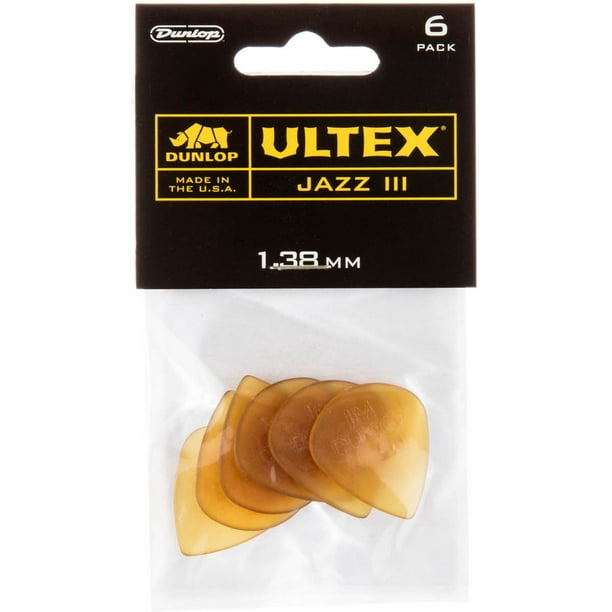 Jim Dunlop Ultex Jazz III Pics - 1.38 mm, 6 Pièces