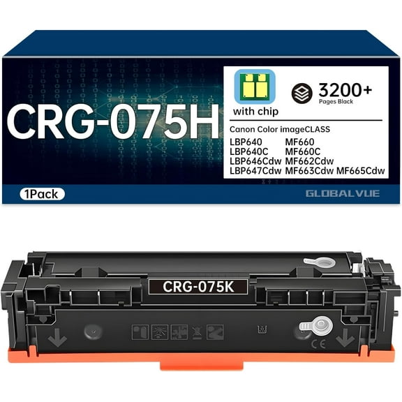 075H Toner Cartridges High Yield (with Chip) Compatible with Canon 075H 075 for Canon imageCLASS MF662Cdw MF663Cdw MF665Cdw LBP646Cdw LBP647Cdw LBP640 MF660 Printer Ink 1-Pack