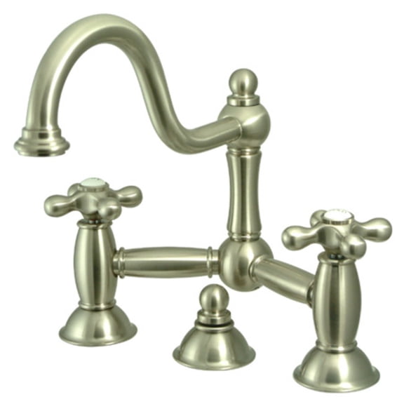 Elements Of Design Es3918ax Double Handle 8" Center Bridge Bathroom Faucet - Nickel