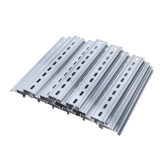 NORJIN 20 Pcs Rail DIN 8 Pouces Fentes, Rail DIN Aluminium 8 Pouces Long, 35mm Grand, 7.5mm Haut