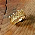 thumbnail image 3 of Lab Created Diamond 2Ct Round Women Crown Engagement Ring 14K Yellow Gold Plated 925 Sterling Silver, 3 of 3