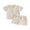Apricot, variant on BemeyourBBs Toddler Baby Boy Summer Clothes Infant Baby Boys Summer 2 Piece Outfits 6 12 18 24 Months 2 3 4 Years Waffled Short Sleeve Lapel Collar Half Zip Shirt Tops and Shorts 2Pcs Set
