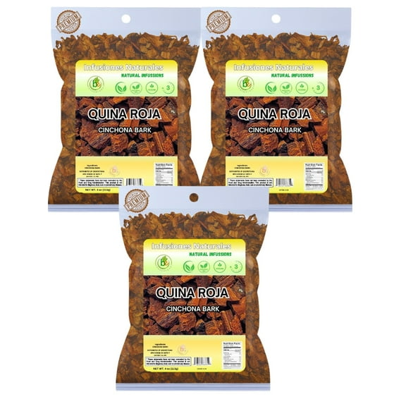 Quina Roja Herbal Tea (Red Cinchona Bark) – 3 Pack Value Set (4 oz Each / 12 oz Total) – 100% Natural, Vegan, Non-GMO, Gluten-Free, Wildcrafted Herbal Tea – Authentic Loose Leaf Infusion