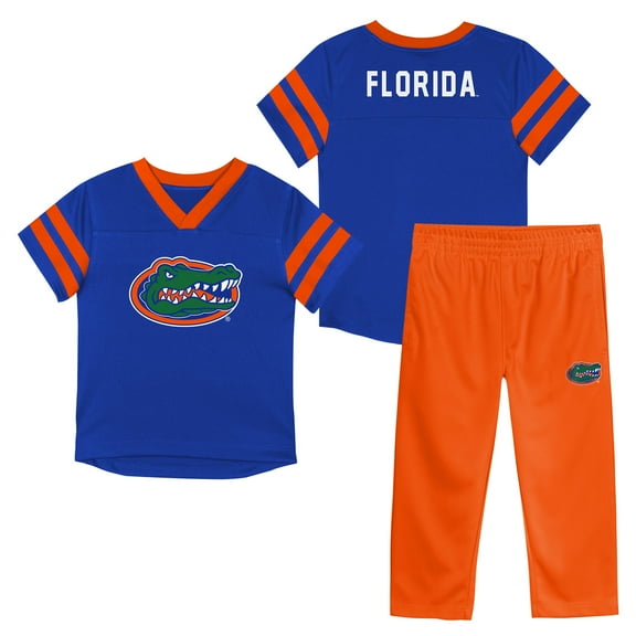 Youth Outerstuff Royal Florida Gators Red Zone Two-Piece V-Neck Top and Pants Set