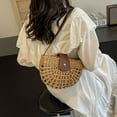 thumbnail image 3 of Woven Saddle Bag for Women - Versatile Casual Commute Crossbody Straw Bag, Adjustable Strap, 9.1x2.8x7.9 Inches, 3 of 9