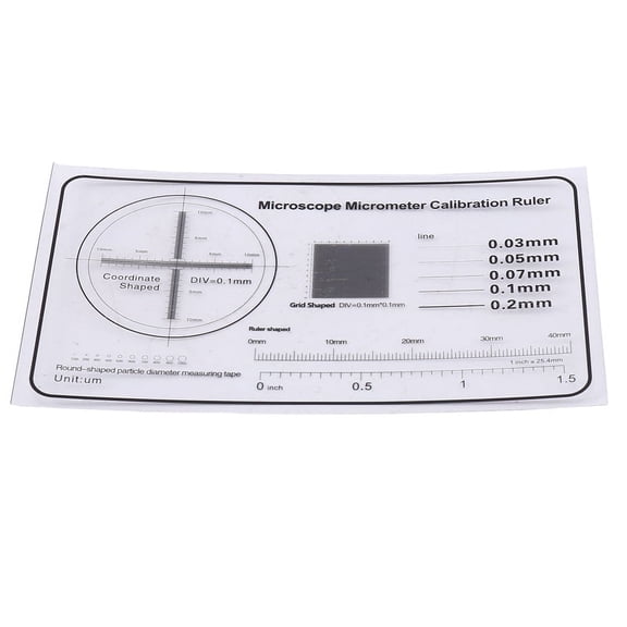 Microscope Correction Ruler Optical Micrometer Correction Sheet Detection Film Calibration Plate,B