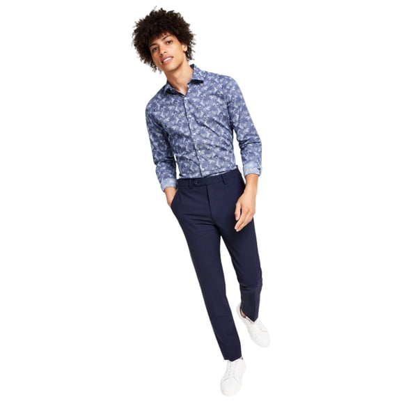 Bar Iii Mens Skinny fit Dress Pants 28 / 29 Navy Blue Solid Stretch