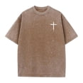 thumbnail image 4 of IWRICH Men's Graphic Printed Crew Neck T Shirts Short Sleeve Plus Size Tshirts Baggy Acid Washed Tees Brown M, 4 of 6