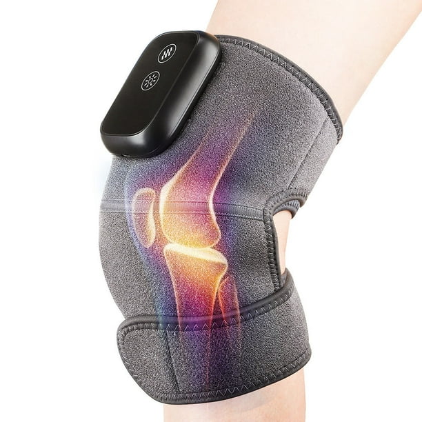 Wireless Heated Knee Massager for Joint Pain Arthritis Cramps Meniscus Pain  Electric Vibration Knee Brace Wrap with 3 Adjustable Heat Patterns
