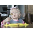 thumbnail image 4 of Busy Baby Silicone, BPA-Free Utensils for Babies and Toddlers, Fork, Spoon and Knife Set, Pewter, 4 of 7