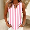 thumbnail image 2 of yillto Tank Tops for Women Summer Striped Sleeveless Tee Loose Casual Crewneck Shirts Fashion Tunics Blouse, 2 of 6