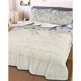 thumbnail image 2 of Quilts Twin Size, Blue Eucalyptus Leaves Soft Comforter Bedding Set for Bed, Farmhouse Retro Botanical Floral Lightweight Quilted Bedspread with Pillow Cover(2 Pieces) for All Season, 68x86 Inch, 2 of 6