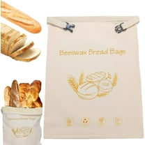 Reusable Beeswax Bread Bags, Beeswax Organic Cotton Bread Bags for Homemade Sourdough 17"×13", Large Capacity Zipper Food Storage Bag to Keep Fresh, Freezer Healthy Container