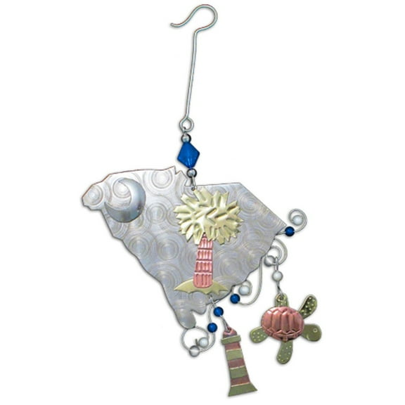 State Of South Carolina Metal Christmas Tree Ornament Fair Trade New