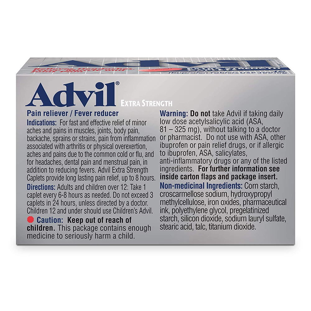 Advil Extra Strength Caplets (16 Count), 400 mg ibuprofen, Temporary