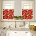 thumbnail image 4 of 3 Pieces Kitchen Curtains Valances Set Red Christmas Gingerbread Man Short Curtain Rod Pocket Window Curtain Window Treatment Tiers Valances (Single Panel 54"x18",2 Tiers 27.5"x24"), 4 of 6