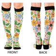 thumbnail image 4 of FORMRS Womens Knee High Socks Casual Long Thick Travel Daily Wear, 1 Pair, Retro Pink Floral, 4 of 6