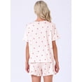 thumbnail image 5 of DARING DIVA Women's Loungewear Ruffle Babydoll Collared Cute Print Pajama Sets S Pink, 5 of 7