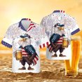 thumbnail image 3 of Camisas con la bandera de EE. UU. 2024 para hombre, camisa hawaiana con estampado 3D de águila americana para hombre, camisetas de moda de manga corta para playa, blusas, camisas, 3 of 5