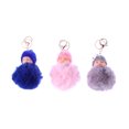 thumbnail image 2 of Sleep Baby Doll Ball Pompom Pendant Key Chain Keychain Car Bag Keyring Toy (Light Grey), 2 of 7