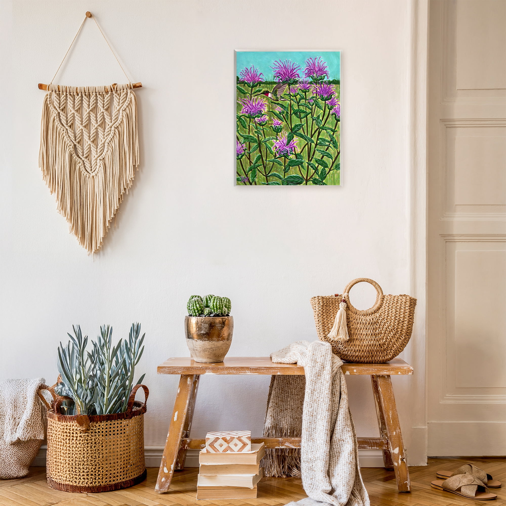 Stupell Industries Ruby Throated Hummingbird & Beebalm Wall Plaque Art, design by Sarah Waldron Kimball