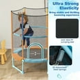 thumbnail image 5 of Gymax 60'' Trampoline for Kids w/ Gymnastic Bar Rings Foamed Handle No Gap Design Blue & Orange, 5 of 9