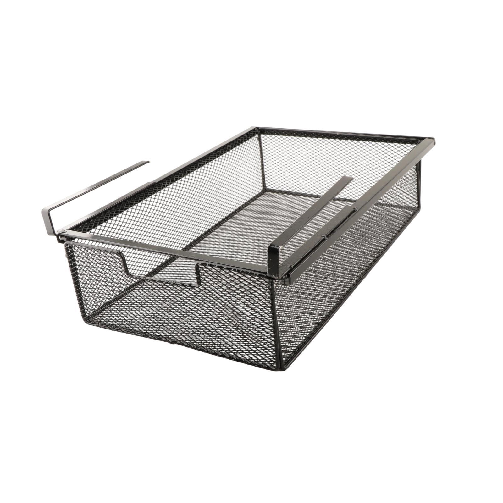 Baoblaze Under Desk Organizer Hanging Storage Shelf Pullout for Kitchen Office Pantry Black