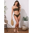 thumbnail image 5 of DARING DIVA Women's Bandeau Drawstring Side Tie Bikini Sets Small Brown, 5 of 6