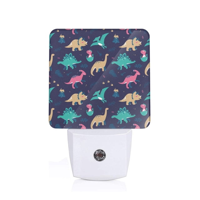 Balery Cartoon Dinosaur Luz Nocturna LED con Sensor Automático, Enchufe con Sensor Crepuscular, Luz Suave de 0.5W para Dormitorio, Pasillo, Baño-US